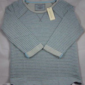 Sonoma Life + Style Blue & Grey Striped Top